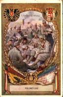 T3 1915 Feldküche / Tábori Konyha / WWI Austro-Hungarian K.u.K. Military Art Postcard, Field Kitchen, Coats Of Arms And  - Unclassified