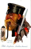 ** T2/T3 Soldat D'infanterie (landsturm Bavarois) / WWI German Military Art Postcard, Bavarian Infantry Soldier. Visé Pa - Unclassified