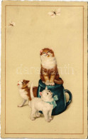 T2 1931 Macskák Pillangókkal / Cats With Butterflies. Litho - Unclassified