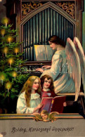T3 1910 Boldog Karácsonyi ünnepeket / Christmas Greeting Art Postcard With Angel. EAS Litho (EB) - Unclassified