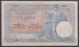 Kingdom Serbia 1905 100 Dinara VF, Rare Banknote - Serbia