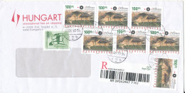 Hungary Registered Cover Sent To Denmark 4-10-2006 With A Lot Of Stamps - Briefe U. Dokumente