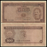 Timor ( Portugal ) 100 Escudos 1959 P 24 Sign 1 Low SN# 001208 VG - Timor
