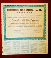 Garage Neptuno,SA Barcelona 1948 ,share Certificate - Auto's