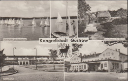 Delcampe - D-18273 Güstrow - Alte Ansichten - Bahnhof - Kongreßhalle - Fischerhaus An Der Schanze - Segelregatta - Stamp 1965 - Güstrow