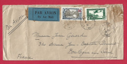 !!! OCÉANIE, LETTRE PAR AVION DE PAPEETE POUR LA FRANCE DE 1935 AVEC TIMBRE SURCHARGÉ - Tahiti