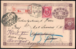 Cover 1901, Ganzsachenkarte 4 S. Mit Zusatzfrankatur 2 S Karmin Und 3 S Lilabraun Als Einschreiben Von Jokohama Am 21.12 - Other & Unclassified