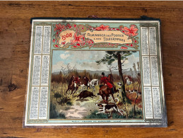 Almanach Des Postes & Télégraphes * Grand Calendrier Illustré 1908 * Chasse Au Sanglier * Calendar * Hunt Hunting - Big : 1901-20