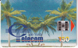 TARJETA DE CABO VERDE TELECOM DE 150 UNITS DE UNAS PALMERAS DEL AÑO 1997 - Cape Verde