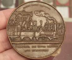 Medalla Isabel II Inauguración Del Primer Ferrocarril Peninsular 1848 - Altri & Non Classificati