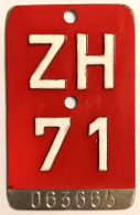 Velonummer Zürich ZH 71 - Number Plates
