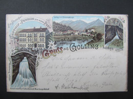AK GOLLING Litho 1898 Litho Willomitz 1898 // D*60184 - Golling