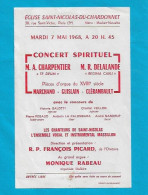RARE Afichette Concert SPIRITUEL Pièces église SAINT NICOLAS DU CHARDONNET Grand ORGUE Monique Rabeau Organiste  1967 - Posters