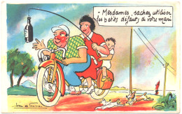 Delcampe - Illustrateur : Jean De Preissac : Humour : Portrait : Homme Alcoolique - Femme - Moto : Mesdames.... : J. P. - Preissac
