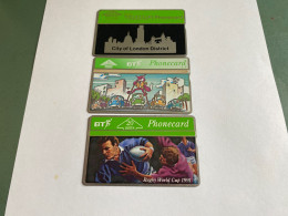 - 16 - England L&Gr 3 Different Phonecards - BT Private Issues