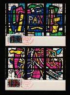 Delcampe - " CROIX-ROUGE 1981 : VITRAUX DE L'EGLISE DU SACRE-COEUR " Sur: 2 Cartes Maximum De 1991. N° YT 2175 2176. Parf état. CM - Verres & Vitraux