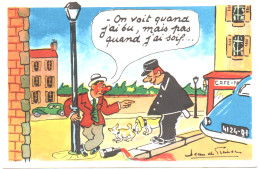 Delcampe - Illustrateur : Jean De Preissac : Humour : Homme Alcoolique - Policier : On Voit Quand J'ai Bu.... : J. P. - Preissac