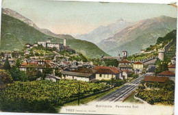 B E L L I N Z O N A    -   PANORAMA SUD - CLICHE ASSEZ RARE - - Bellinzone
