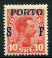 DENMARK 1921 King Christian X Definitive 10 Øre Overprinted SF And Porto MNH / **.  Michel  Porto 8 - Segnatasse