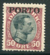DENMARK 1921 King Christian X Definitive 50 Øre Overprinted Porto LHM / *.  Michel Porto 7 - Segnatasse