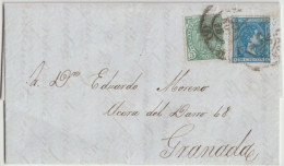 ESPAGNE - 1875 - LETTRE De MALAGA => GRANADA Avec IMPOT DE GUERRE ! - Briefe U. Dokumente