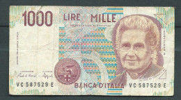 Billet ITALIE * 1.000 Lire * Date 03/10/1990 - VC 587529 Laura  5538 - 1000 Lire