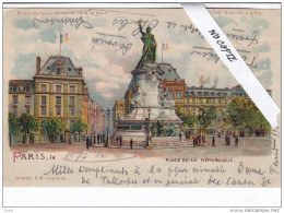 Delcampe - Paris  Place De La République, Carte Translucide, à Tenir à La Lumiere, Ed G.B. 652 - Paris (11)