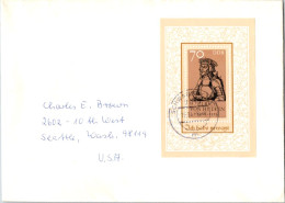 Est Germany 70pf Ulrich Von Hutten, Lutheran Movement Souvenir Sheet 1988 Schwarzheide 7617 To Seattle, Washington.  EUR - Lettres & Documents