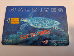 MALEDIVEN /MALDIVES / CHIPCARD   Units 30  SAVE THE TURTLE / /FISH    **17426** - Maldives
