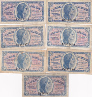 CRBS1609 LOTE 7 BILLETES ESPAÑA SERIE A 50 CENTIMOS BC - Altri & Non Classificati