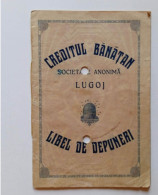ZA552.3   Romania  Creditul Banatan S.A. LUGOJ - Libel De Depuneri 1926 (1922) Banat Lugos Lugosh - Schecks  Und Reiseschecks