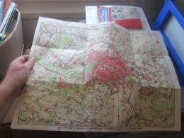 Delcampe - Parizs Es Kornyeke Paris And Surroundings 55x44 Cm Old Map - Strassenkarten