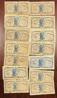 CRBS1736 LOTE 14 BILLETES ESPAÑA 50 CENTIMOS 1937 USADOS - Altri & Non Classificati