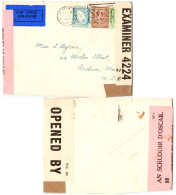 Delcampe - 1/2d And 1/- Sword Of Light And 2 1/2d Coat Of Arms 1942 Baile Atha Cliath Airmail To Andover, Mass.  Ireland Censor And - Briefe U. Dokumente