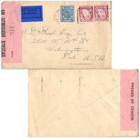 Delcampe - 3d Celtic Cross And 6d Sword Of Light (2) 1939 Baile Atha Cliath Airmail To Wilmington, Del.  Ireland Censor. - Briefe U. Dokumente