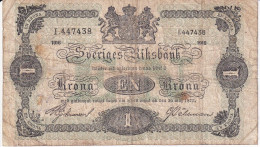 Delcampe - BILLETE DE SUECIA DE 1 KRONA DEL AÑO 1916  (BANKNOTE) - Suède