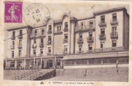 Delcampe - 29. MORGAT. CPA.  " GRAND HOTEL DE LA MER " . FACADE ET DESCENTE SUR LA PLAGE. ANNEE 1934 + TEXTE - Morgat