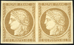 * 1 -  Paire Du 10c. Bistre-jaune. Très Belle Gomme. SUP. - 1849-1850 Ceres