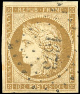 Obl. 1 -  10c. Bistre-jaune. Obl. PC 1673. TB. - 1849-1850 Ceres