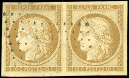 Obl. 1 -  Paire Du 10c. Bistre-jaune. Obl. SUP. - 1849-1850 Ceres