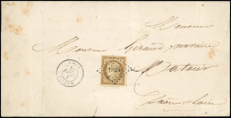 Obl. 1 -  10c. Bistre-jaune Obl. PC 1821 S/lettre Frappée Du CàD De MACON Du 2 Mars 1852 à Destination De MATOUR - SAONE - 1849-1850 Ceres