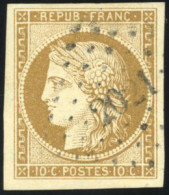 Obl. 1a -  10c. Bistre-brun. Obl. PC 2021. TB. - 1849-1850 Ceres