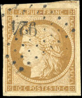 Obl. 1a -  10c. Bistre-brun. Obl. PC 921. Belles Marges. SUP. - 1849-1850 Ceres