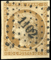 Obl. 1a -  10c. Bistre-brun. Obl. PC 1102. TB. - 1849-1850 Ceres