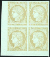 (*) 2 -  Essai Du 15c. En Bistre S/bleuté. Tirage Flou. Bloc De 4. SUP. - 1849-1850 Ceres