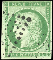 Obl. 2 -  15c. Vert. Obl. TB. - 1849-1850 Ceres