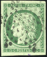 Obl. 2b -  15c. Vert Foncé. Obl. Belles Marges. TB. - 1849-1850 Ceres