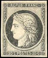 * 3a -  Essai Du 20c. Noir S/blanc. SUP. - 1849-1850 Ceres