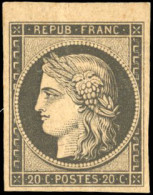 * 3b -  20c. Noir S/chamois. Mise En Train Avec Gomme. HdeF. TB. - 1849-1850 Ceres