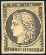 * 3f -  20c. Noir S/jaune. Réimpression. SUP. - 1849-1850 Ceres